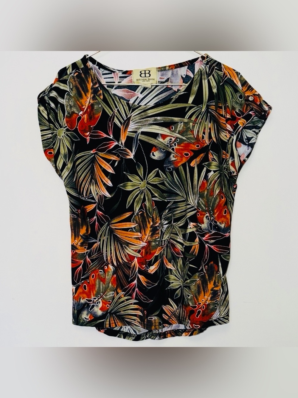Beecher’s Brooke Tropical Print Light Weight Summer Women's Top 🌴
